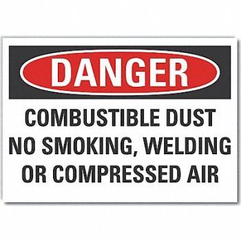 LYLE Combust Dust Danger Rflct Lbl 3.5x5in, 64NZ48