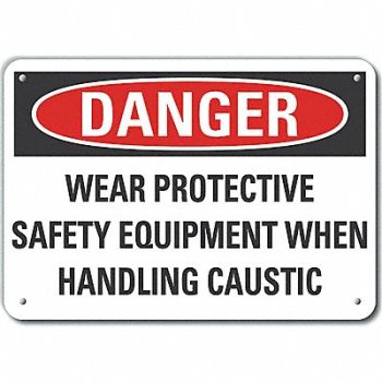 LYLE Rflct PPE Danger Sign 10x14in Aluminum, 64NZ69