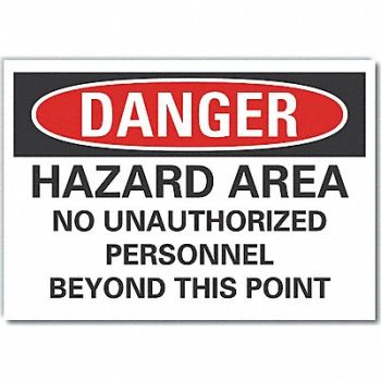 LYLE Hazard Area Danger Rflct Label 5inx7in, 64NZ85