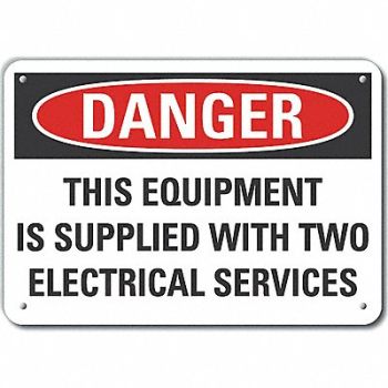 LYLE Rflct Elec Hzrd Danger Sign 10x14in Alum, 64NZ93