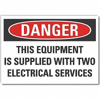 LYLE Elec Hazard Danger Rflct Lbl 5x7in, 64NZ97