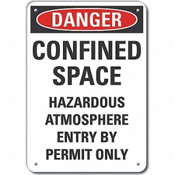 LYLE Rflct Confined Space Danger Sign 14x10in, 64PA18