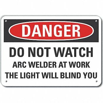 LYLE Rflct Welding Danger Sign 10x14in Alum, 64PA30