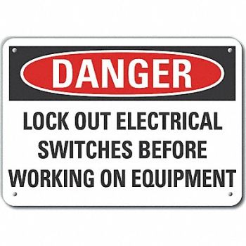LYLE Rflct Lockout Tagout Danger Sign 10x14in, 64PA42