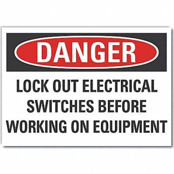 LYLE Lockout Tagout Danger Rflct Lbl 5inx7in, 64PA46