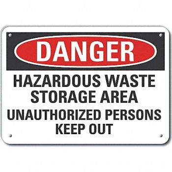 LYLE Rflctv Hzrdous Waste Danger Sign 10x14in, 64PC15