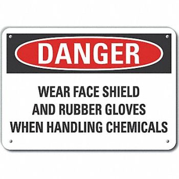 LYLE Rflct Eye Hand Danger Sign 10x14in Alum, 64PC27