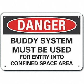 LYLE Rflct Confined Space Danger Sign 10x14in, 64PC51