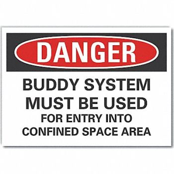 LYLE Confined Space Danger Rflctv Label 5x7in, 64PC55