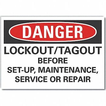 LYLE Lockout Tagout Danger Rflct Lbl 5inx7in, 64PC79