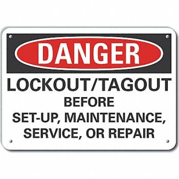 LYLE Rflctv Lockout Tagout DangerSign 10x14in, 64PC87