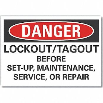 LYLE Lockout Tagout Danger Rflctv Label 5x7in, 64PC91