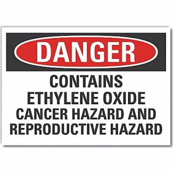 LYLE Ethylene Oxide Danger Rflct Lbl 5inx7in, 64PD04