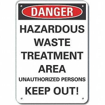 LYLE Hzrdous Waste Danger Sign 14x10in Plstc, 64RU51