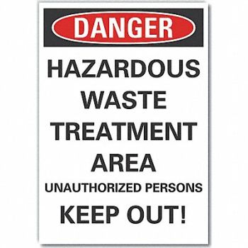 LYLE Hazardous Waste Danger Rflctv Lbl 10x7in, 64PD25