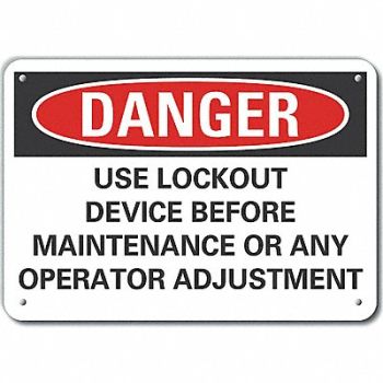 LYLE Rflct Lockout Tagout Danger Sign 10x14in, 64PD72