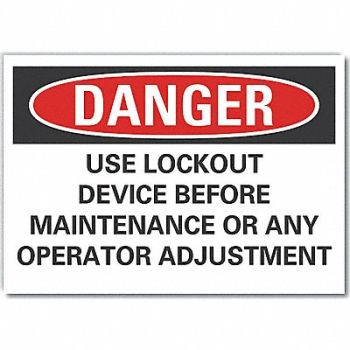 LYLE Lockout Tagout Danger Rflctv Label 5x7in, 64PD76