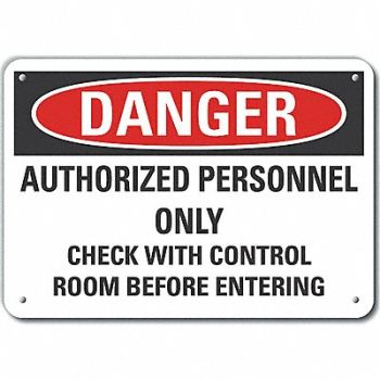 LYLE Rflctv Auth Person Danger Sign 10x14in, 64PD84