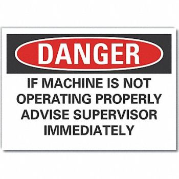 LYLE Machine Operat Danger Rflct Lbl 5x7in, 64PE01