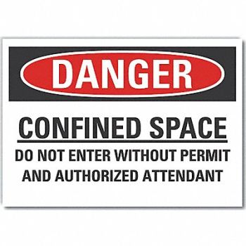 LYLE Confined Space Danger Rflctv Lbl 3.5x5in, 64PE12