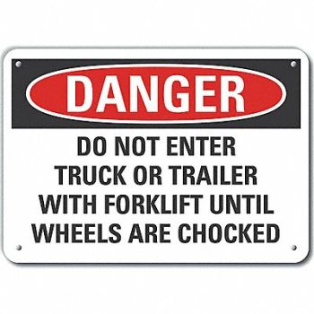 LYLE Alum Chock Wheels Danger Sign 10x14in, 64PE15