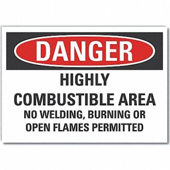 LYLE Combust Area Danger Lbl 10x14in Polyest, 64PE29