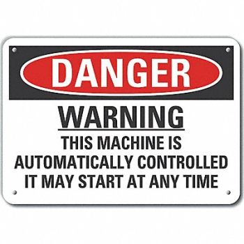 LYLE Rflct Mach Operation Danger Sign 10x14in, 64PE69