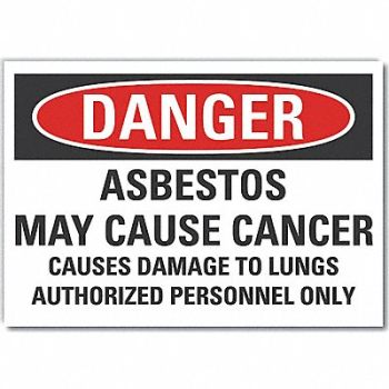 LYLE Asbestos Danger Rflctv Label 5inx7in, 64PE85