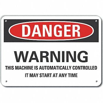 LYLE Rflct Mach Operation Danger Sign 7x10in, 64PE92