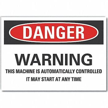 LYLE Machine Operat Danger Rflct Lbl 5x7in, 64PE97