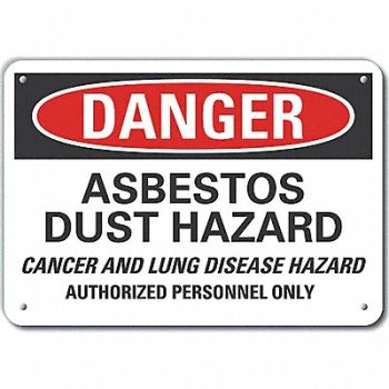 LYLE Rflct Asbestos Danger Sign 10x14in Alum, 64PF18