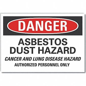 LYLE Asbestos Danger Rflct Label 5inx 7in, 64PF22