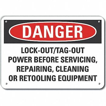 LYLE Rflct Lockout Tagout Danger Sign 10x14in, 64PF42