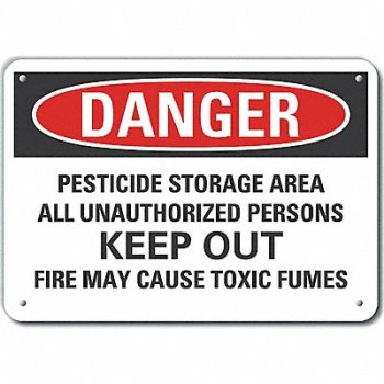 LYLE Rflctv Pesticide Dangr Sign 10x14in Alum, 64PF54