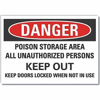 LYLE Poison Danger Rflct Label 5 in x 7 in, 64PF82