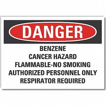 LYLE Benzene Danger Rflct Label 5 in x 7 in, 64PF94