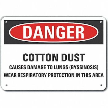 LYLE Rflct Cotton Dust Danger Sign 10x14in, 64PG03