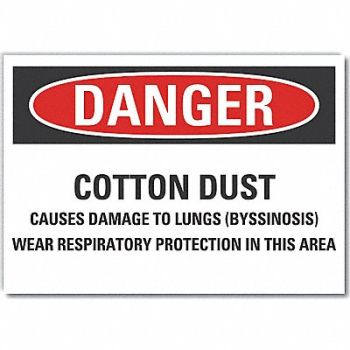 LYLE Cotton Dust Danger Rflct Lbl 5inx7in, 64PG07