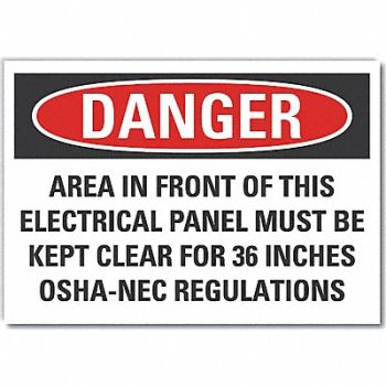 LYLE Electrical Panel Danger Rflctv Lbl 5x7in, 64PG19