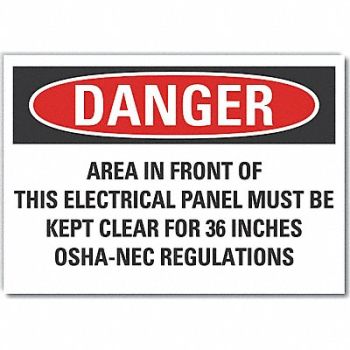 LYLE Electrical Panel Danger Rflctv Lbl 5x7in, 64PG31
