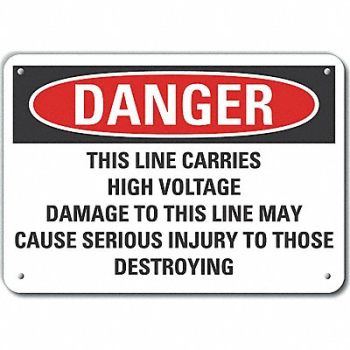 LYLE Rflct High Voltage Danger Sign 10x14in, 64PG39
