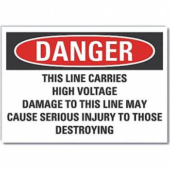LYLE High Voltage Danger Rflct Lbl 5inx7in, 64PG43