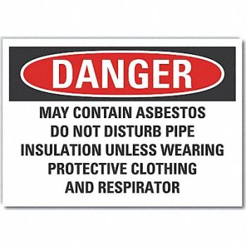 LYLE Asbestos Danger Rflct Label 5inx 7in, 64PG67