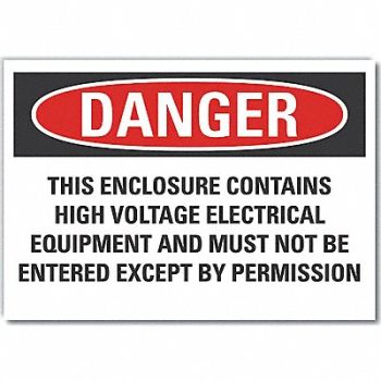 LYLE High Voltage Danger Labl 3.5x5in Polyest, 64PG72