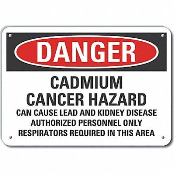 LYLE Rflct Cadmium Danger Sign 10x14in Alum, 64PG99