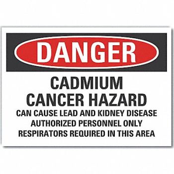 LYLE Cadmium Danger Rflct Label 5 in x 7 in, 64PH04