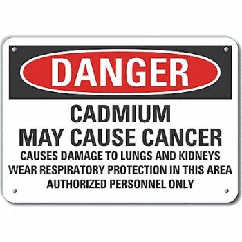 LYLE Rflct Cadmium Danger Sign 10x14in Alum, 64PH12