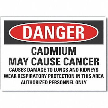LYLE Cadmium Danger Rflct Label 5 in x 7 in, 64PH16
