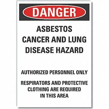LYLE Asbestos Danger Rflct Label 7inx 5in, 64PH28