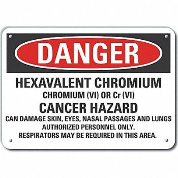 LYLE Rflctv Hexa Chromium Danger Sign 10x14in, 64PH84